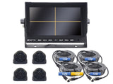 V360K53 - 7'' MONITOR WITH 4 COMPACT 170° CAMERAS AND WATERPROOF CABLES